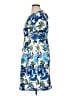 Halston Floral Blue Casual Dress Size 14 - photo 5
