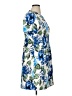 Halston Floral Blue Casual Dress Size 14 - photo 4