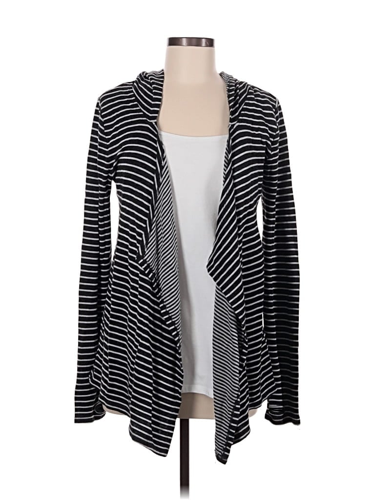 Pre-owned Cable & Gauge Cardigan Sweater In Black