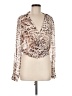 Olivaceous 100% Polyester Animal Print Brown Long Sleeve Blouse Size M - photo 1