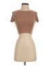Zara Solid Brown Tan Short Sleeve Turtleneck Size S - photo 1