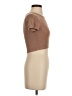 Zara Solid Brown Tan Short Sleeve Turtleneck Size S - photo 4