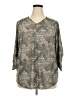 NY Collection Camo Gray 3/4 Sleeve Blouse Size 3X - photo 1