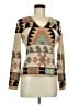 Neiman Marcus 100% Cashmere Print Brown Tan Cashmere Pullover Sweater Size M - photo 1