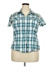 Harley Davidson Plaid Teal Short Sleeve Blouse Size 2X - photo 1