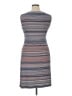 Connected Apparel Stripes Gray Casual Dress Size 14 - photo 2
