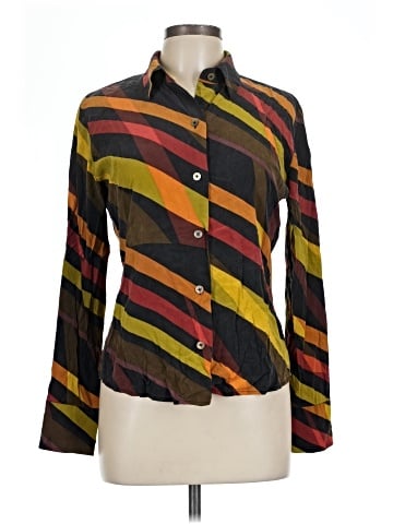 Linda Allard Ellen Tracy Long Sleeve Silk Top (view 1)