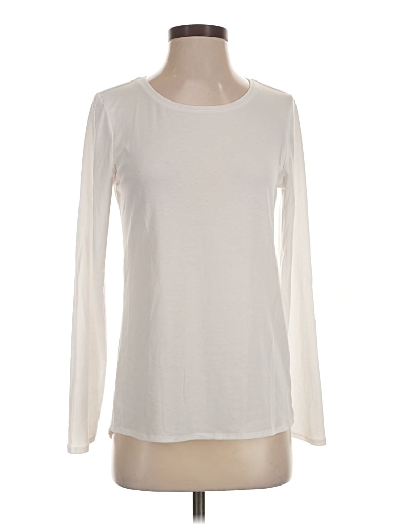 Pre-owned Athleta Long Sleeve T-shirt In Ivory