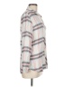 Gap 100% Viscose Plaid Silver Long Sleeve Blouse Size M - photo 4