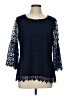 Sail to Sable 100% Polyester Blue 3/4 Sleeve Blouse Size L - photo 1