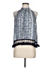 Paper Crane 100% Polyester Blue Sleeveless Blouse Size M - photo 1