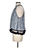 Paper Crane 100% Polyester Blue Sleeveless Blouse Size M - photo 5