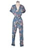 Zara Basic Floral Blue Jumpsuit Size S - photo 1