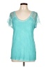 Pol Teal Short Sleeve Top Size L - photo 1
