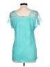 Pol Teal Short Sleeve Top Size L - photo 2