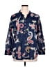 Talbots 100% Cotton Paisley Blue Long Sleeve Blouse Size 1X - photo 1