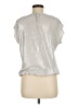 By Design 100% Polyester Metallic Silver Short Sleeve Top Size M - photo 2
