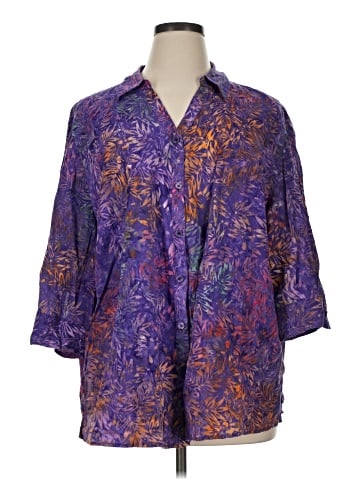 Catherines 3/4 Sleeve Button-Down Shirt (view 1)