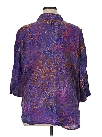 Catherines 3/4 Sleeve Button-Down Shirt (view 2)