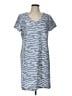 Chico's 100% Polyester Stripes Blue Casual Dress Size Lg (2) - photo 1