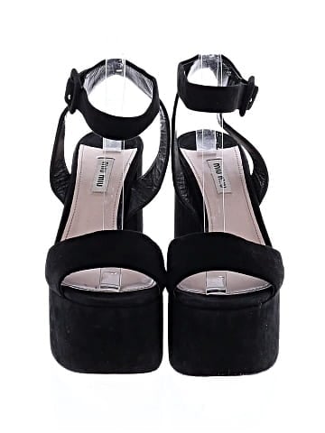 Miu Miu Velvet Platform Sandals (view 2)