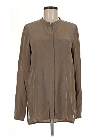 Vince. Long Sleeve Silk Top (view 1)