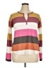 Allison Joy Color Block Stripes Pink Pullover Sweater Size XL - photo 1