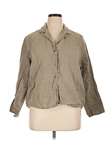 Zara 3/4 Sleeve Button-Down Shirt (view 1)