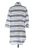 Dotti Stripes Blue 3/4 Sleeve Button-Down Shirt Size S - photo 2