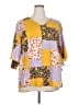 Andree by UNIT Color Block Yellow 3/4 Sleeve Blouse Size 2X - photo 1