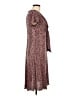 Connected Apparel 100% Polyester Print Burgundy Casual Dress Size 10 - photo 4