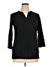 Lands' End Black 3/4 Sleeve Button-Down Shirt Size 14 - 16 - photo 1