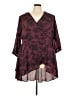 Torrid 100% Polyester Burgundy Long Sleeve Blouse Size 3X Plus (3) - photo 1