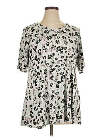LOGO by Lori Goldstein Short Sleeve Blouse (view 1)