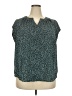 41Hawthorn Polka Dots Teal Short Sleeve Blouse Size 2X - photo 1