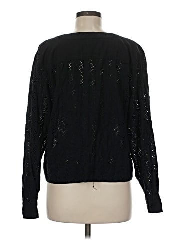 Madewell Long-Sleeve Popover Top in Eyelet (view 2)