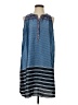 Ann Taylor LOFT 100% Polyester Stripes Blue Casual Dress Size S - photo 1