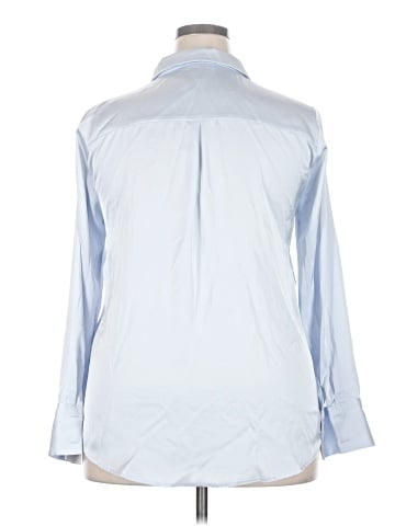 Aqua Long Sleeve Blouse (view 2)