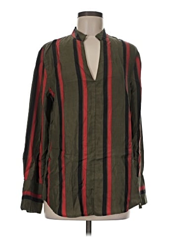Equipment Long Sleeve Silk Top (view 1)