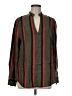 Equipment 100% Silk Stripes Green Long Sleeve Silk Top Size M - photo 1
