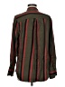 Equipment 100% Silk Stripes Green Long Sleeve Silk Top Size M - photo 2