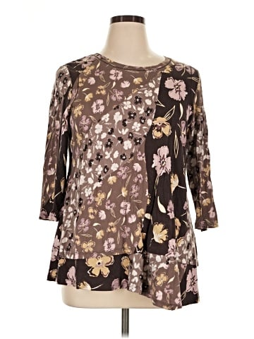 LOGO by Lori Goldstein 3/4 Sleeve Blouse (view 1)
