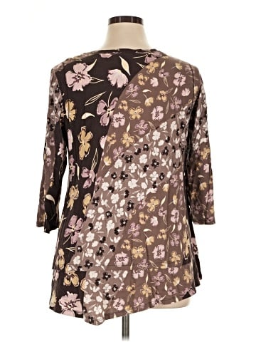 LOGO by Lori Goldstein 3/4 Sleeve Blouse (view 2)