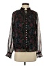 Saks Fifth Avenue 100% Polyester Floral Black Long Sleeve Blouse Size XS - photo 1