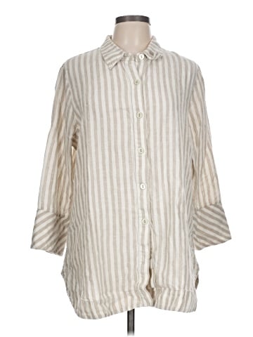 Boho Chic 3/4 Sleeve Button-Down Shirt (view 1)