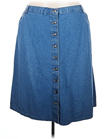 Woman Within Denim Skirt (view 1)