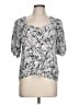 I.N. Studio White Short Sleeve Blouse Size L - photo 1