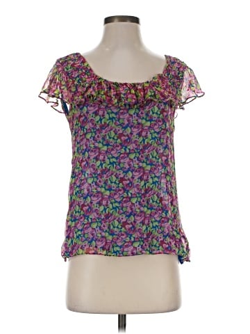 Nanette Lepore Short Sleeve Silk Top (view 1)