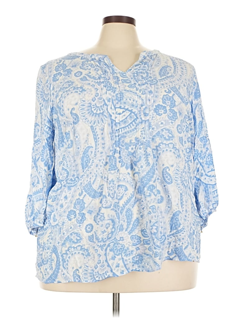 Pre-owned Talbots 3/4 Sleeve T-shirt In Blue