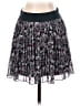 Lily White 100% Polyester Print Black Casual Skirt Size S - photo 1